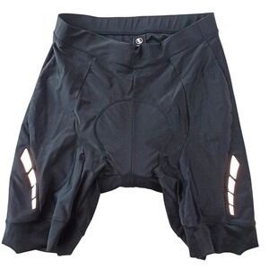 Souke Sports Mens Black Padded Cycling Shorts Reflective Accents Size Medium